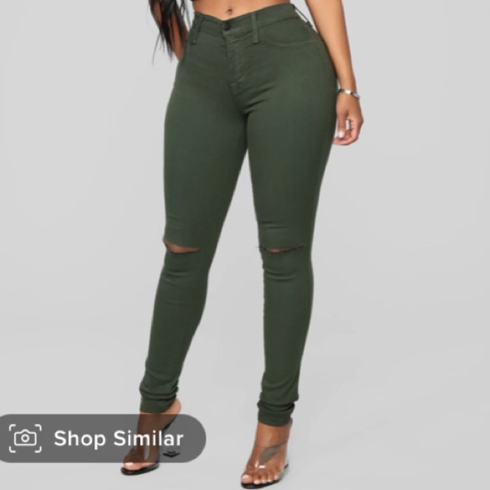 Fashion Nova Canopy Jeans - Olive🫒